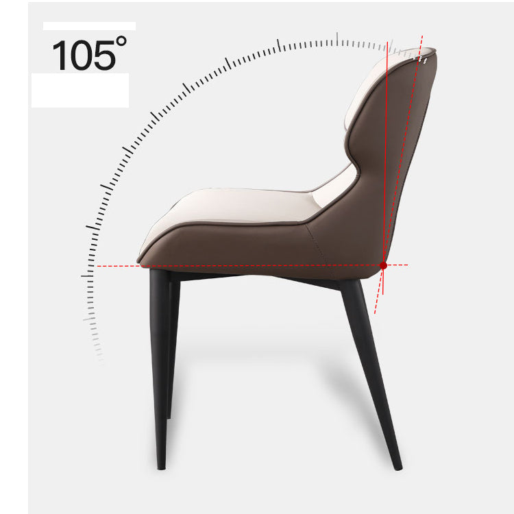 Contemporary Style Kitchen Metal Dining Chair Dining Wingback Armless Side Chairs (Set of 2) Clearhalo ' kitchen&dining_furn' 'Dining Chairs' 'Dining Tables & Seating' 'dining_chair' 'furn' 'furn_dining_chair' 'Furniture' 'furniture_dining_chair' 'Kitchen & Dining Furniture' 'kitchen' 3997611