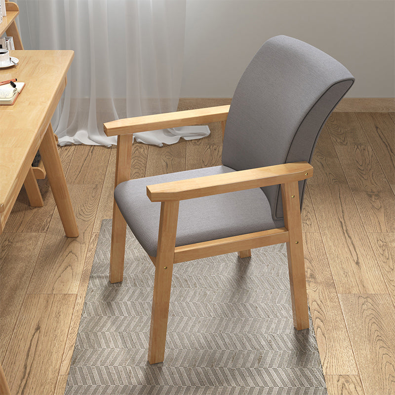 Modern Style Wooden Dining Chair Solid Back Dining Arm Single Chair for Kitchen Light Gray Natural Wood Clearhalo ' kitchen&dining_furn' 'Dining Chairs' 'Dining Tables & Seating' 'dining_chair' 'furn' 'furn_dining_chair' 'Furniture' 'furniture_dining_chair' 'Kitchen & Dining Furniture' 'kitchen' 3997618