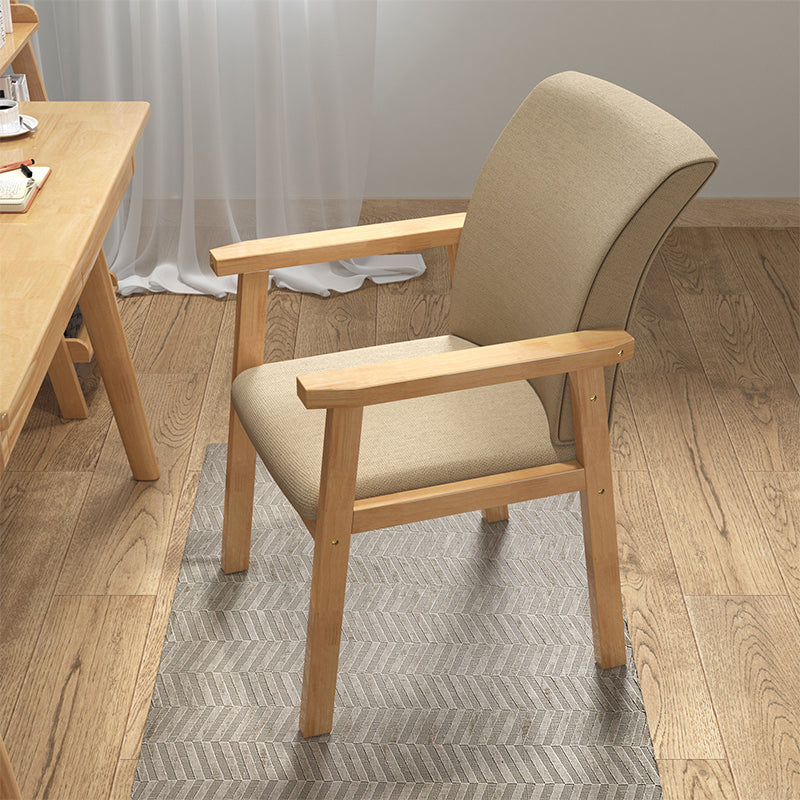 Modern Style Wooden Dining Chair Solid Back Dining Arm Single Chair for Kitchen Khaki Natural Wood Clearhalo ' kitchen&dining_furn' 'Dining Chairs' 'Dining Tables & Seating' 'dining_chair' 'furn' 'furn_dining_chair' 'Furniture' 'furniture_dining_chair' 'Kitchen & Dining Furniture' 'kitchen' 3997619