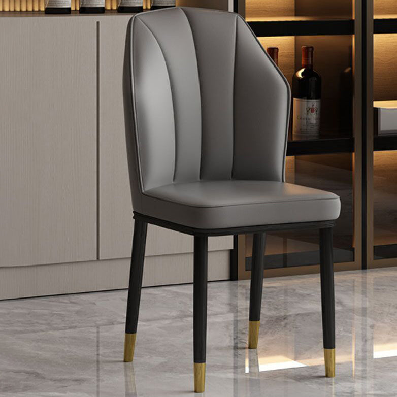 Scandinavian Home Side Chair Wingback Metal Upholstered Dining Room Chair (Set of 4) Clearhalo ' kitchen&dining_furn' 'Dining Chairs' 'Dining Tables & Seating' 'dining_chair' 'furn' 'furn_dining_chair' 'Furniture' 'furniture_dining_chair' 'Kitchen & Dining Furniture' 'kitchen' 3997633