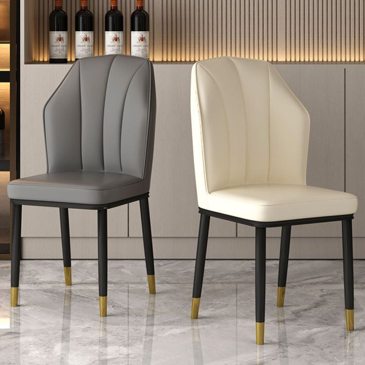 Scandinavian Home Side Chair Wingback Metal Upholstered Dining Room Chair (Set of 4) Clearhalo ' kitchen&dining_furn' 'Dining Chairs' 'Dining Tables & Seating' 'dining_chair' 'furn' 'furn_dining_chair' 'Furniture' 'furniture_dining_chair' 'Kitchen & Dining Furniture' 'kitchen' 3997637