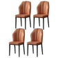 Scandinavian Home Side Chair Wingback Metal Upholstered Dining Room Chair (Set of 4) Orange Black Clearhalo ' kitchen&dining_furn' 'Dining Chairs' 'Dining Tables & Seating' 'dining_chair' 'furn' 'furn_dining_chair' 'Furniture' 'furniture_dining_chair' 'Kitchen & Dining Furniture' 'kitchen' 3997641