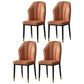 Scandinavian Home Side Chair Wingback Metal Upholstered Dining Room Chair (Set of 4) Orange Brass Gold Clearhalo ' kitchen&dining_furn' 'Dining Chairs' 'Dining Tables & Seating' 'dining_chair' 'furn' 'furn_dining_chair' 'Furniture' 'furniture_dining_chair' 'Kitchen & Dining Furniture' 'kitchen' 3997644