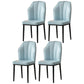 Scandinavian Home Side Chair Wingback Metal Upholstered Dining Room Chair (Set of 4) Light Blue Black Clearhalo ' kitchen&dining_furn' 'Dining Chairs' 'Dining Tables & Seating' 'dining_chair' 'furn' 'furn_dining_chair' 'Furniture' 'furniture_dining_chair' 'Kitchen & Dining Furniture' 'kitchen' 3997645