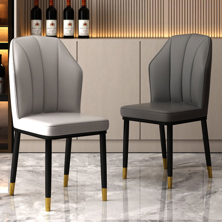 Scandinavian Home Side Chair Wingback Metal Upholstered Dining Room Chair (Set of 4) Clearhalo ' kitchen&dining_furn' 'Dining Chairs' 'Dining Tables & Seating' 'dining_chair' 'furn' 'furn_dining_chair' 'Furniture' 'furniture_dining_chair' 'Kitchen & Dining Furniture' 'kitchen' 3997652