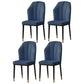 Scandinavian Home Side Chair Wingback Metal Upholstered Dining Room Chair (Set of 4) Dark Blue Brass Gold Clearhalo ' kitchen&dining_furn' 'Dining Chairs' 'Dining Tables & Seating' 'dining_chair' 'furn' 'furn_dining_chair' 'Furniture' 'furniture_dining_chair' 'Kitchen & Dining Furniture' 'kitchen' 3997655