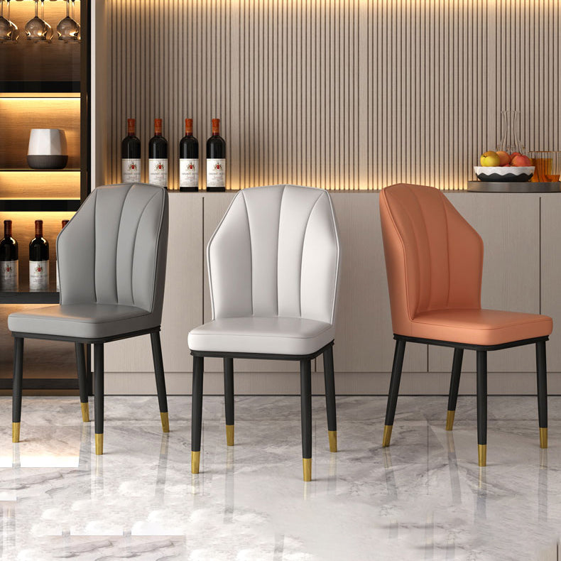 Scandinavian Home Side Chair Wingback Metal Upholstered Dining Room Chair (Set of 4) Clearhalo ' kitchen&dining_furn' 'Dining Chairs' 'Dining Tables & Seating' 'dining_chair' 'furn' 'furn_dining_chair' 'Furniture' 'furniture_dining_chair' 'Kitchen & Dining Furniture' 'kitchen' 3997656