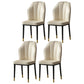 Scandinavian Home Side Chair Wingback Metal Upholstered Dining Room Chair (Set of 4) Off-White Brass Gold Clearhalo ' kitchen&dining_furn' 'Dining Chairs' 'Dining Tables & Seating' 'dining_chair' 'furn' 'furn_dining_chair' 'Furniture' 'furniture_dining_chair' 'Kitchen & Dining Furniture' 'kitchen' 3997658