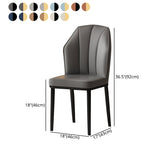 Scandinavian Home Side Chair Wingback Metal Upholstered Dining Room Chair (Set of 4) Clearhalo ' kitchen&dining_furn' 'Dining Chairs' 'Dining Tables & Seating' 'dining_chair' 'furn' 'furn_dining_chair' 'Furniture' 'furniture_dining_chair' 'Kitchen & Dining Furniture' 'kitchen' 3997659