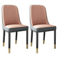 Scandinavian Home Side Chair Solid Back Metal Upholstered Dining Room Chair (Set of 2) Pink Clearhalo ' kitchen&dining_furn' 'Dining Chairs' 'Dining Tables & Seating' 'dining_chair' 'furn' 'furn_dining_chair' 'Furniture' 'furniture_dining_chair' 'Kitchen & Dining Furniture' 'kitchen' 3997664