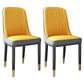 Scandinavian Home Side Chair Solid Back Metal Upholstered Dining Room Chair (Set of 2) Yellow-Gray Clearhalo ' kitchen&dining_furn' 'Dining Chairs' 'Dining Tables & Seating' 'dining_chair' 'furn' 'furn_dining_chair' 'Furniture' 'furniture_dining_chair' 'Kitchen & Dining Furniture' 'kitchen' 3997671