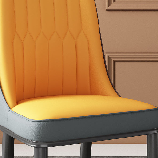 Scandinavian Home Side Chair Solid Back Metal Upholstered Dining Room Chair (Set of 2) Clearhalo ' kitchen&dining_furn' 'Dining Chairs' 'Dining Tables & Seating' 'dining_chair' 'furn' 'furn_dining_chair' 'Furniture' 'furniture_dining_chair' 'Kitchen & Dining Furniture' 'kitchen' 3997672