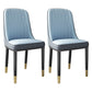 Scandinavian Home Side Chair Solid Back Metal Upholstered Dining Room Chair (Set of 2) Light Blue-Grey Clearhalo ' kitchen&dining_furn' 'Dining Chairs' 'Dining Tables & Seating' 'dining_chair' 'furn' 'furn_dining_chair' 'Furniture' 'furniture_dining_chair' 'Kitchen & Dining Furniture' 'kitchen' 3997673