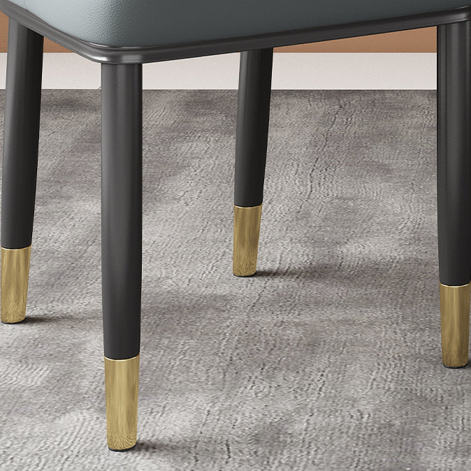 Scandinavian Home Side Chair Solid Back Metal Upholstered Dining Room Chair (Set of 2) Clearhalo ' kitchen&dining_furn' 'Dining Chairs' 'Dining Tables & Seating' 'dining_chair' 'furn' 'furn_dining_chair' 'Furniture' 'furniture_dining_chair' 'Kitchen & Dining Furniture' 'kitchen' 3997675