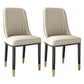 Scandinavian Home Side Chair Solid Back Metal Upholstered Dining Room Chair (Set of 2) Off-White Clearhalo ' kitchen&dining_furn' 'Dining Chairs' 'Dining Tables & Seating' 'dining_chair' 'furn' 'furn_dining_chair' 'Furniture' 'furniture_dining_chair' 'Kitchen & Dining Furniture' 'kitchen' 3997678
