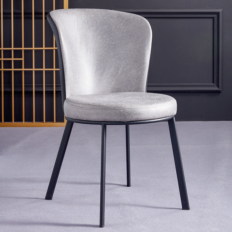 Metal Contemporary Dining Chair Wingback Dining Room Armless Side Chair Grey 1 Piece Clearhalo ' kitchen&dining_furn' 'Dining Chairs' 'Dining Tables & Seating' 'dining_chair' 'furn' 'furn_dining_chair' 'Furniture' 'furniture_dining_chair' 'Kitchen & Dining Furniture' 'kitchen' 3997686