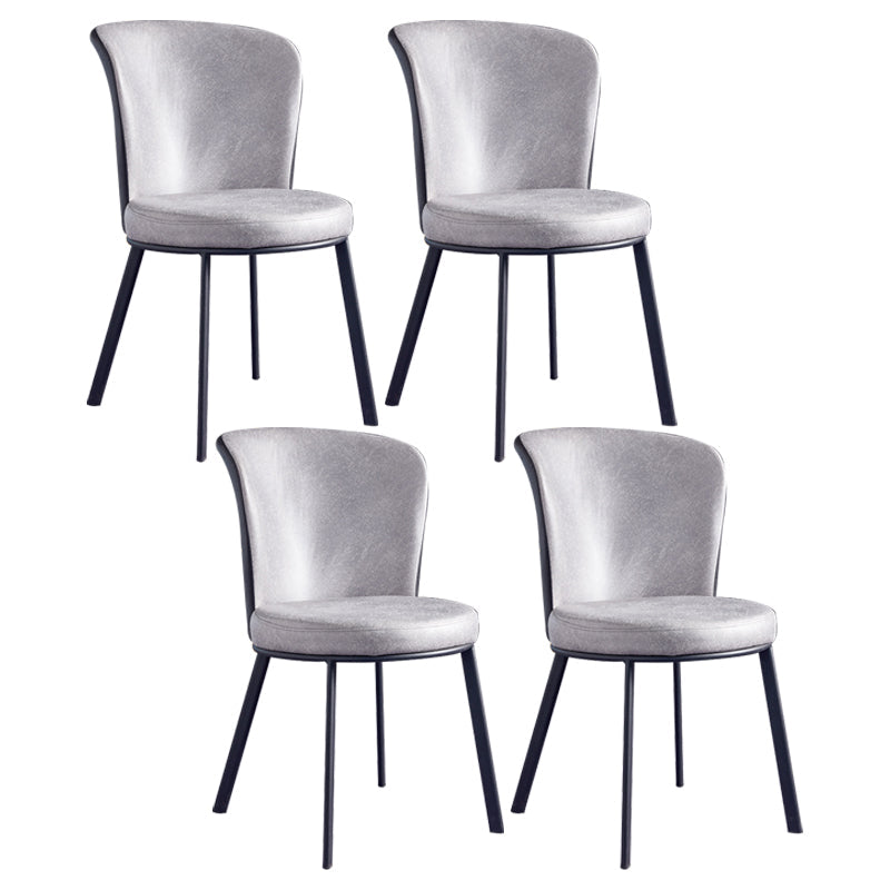Metal Contemporary Dining Chair Wingback Dining Room Armless Side Chair Grey 4 Piece Set Clearhalo ' kitchen&dining_furn' 'Dining Chairs' 'Dining Tables & Seating' 'dining_chair' 'furn' 'furn_dining_chair' 'Furniture' 'furniture_dining_chair' 'Kitchen & Dining Furniture' 'kitchen' 3997690