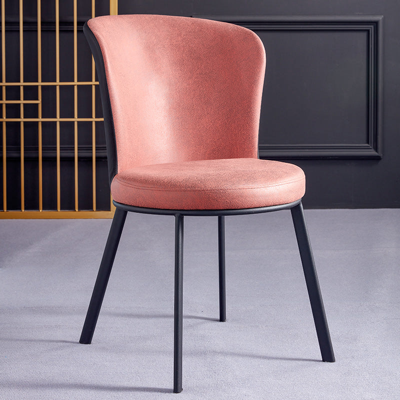 Metal Contemporary Dining Chair Wingback Dining Room Armless Side Chair Orange 1 Piece Clearhalo ' kitchen&dining_furn' 'Dining Chairs' 'Dining Tables & Seating' 'dining_chair' 'furn' 'furn_dining_chair' 'Furniture' 'furniture_dining_chair' 'Kitchen & Dining Furniture' 'kitchen' 3997691