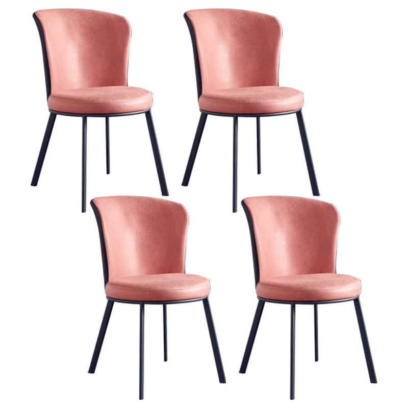 Metal Contemporary Dining Chair Wingback Dining Room Armless Side Chair Orange 4 Piece Set Clearhalo ' kitchen&dining_furn' 'Dining Chairs' 'Dining Tables & Seating' 'dining_chair' 'furn' 'furn_dining_chair' 'Furniture' 'furniture_dining_chair' 'Kitchen & Dining Furniture' 'kitchen' 3997695