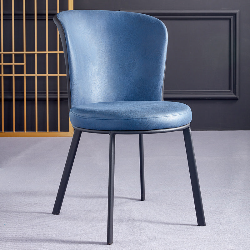 Metal Contemporary Dining Chair Wingback Dining Room Armless Side Chair Blue 1 Piece Clearhalo ' kitchen&dining_furn' 'Dining Chairs' 'Dining Tables & Seating' 'dining_chair' 'furn' 'furn_dining_chair' 'Furniture' 'furniture_dining_chair' 'Kitchen & Dining Furniture' 'kitchen' 3997697