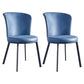 Metal Contemporary Dining Chair Wingback Dining Room Armless Side Chair Blue 2 Piece Set Clearhalo ' kitchen&dining_furn' 'Dining Chairs' 'Dining Tables & Seating' 'dining_chair' 'furn' 'furn_dining_chair' 'Furniture' 'furniture_dining_chair' 'Kitchen & Dining Furniture' 'kitchen' 3997699