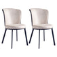 Metal Contemporary Dining Chair Wingback Dining Room Armless Side Chair Off-White 2 Piece Set Clearhalo ' kitchen&dining_furn' 'Dining Chairs' 'Dining Tables & Seating' 'dining_chair' 'furn' 'furn_dining_chair' 'Furniture' 'furniture_dining_chair' 'Kitchen & Dining Furniture' 'kitchen' 3997710