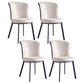 Metal Contemporary Dining Chair Wingback Dining Room Armless Side Chair Off-White 4 Piece Set Clearhalo ' kitchen&dining_furn' 'Dining Chairs' 'Dining Tables & Seating' 'dining_chair' 'furn' 'furn_dining_chair' 'Furniture' 'furniture_dining_chair' 'Kitchen & Dining Furniture' 'kitchen' 3997711