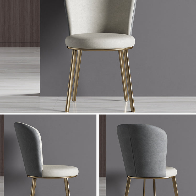 Scandinavian Style Leather Dining Chairs Solid Back Armless Dining Chairs for Home Clearhalo ' kitchen&dining_furn' 'Dining Chairs' 'Dining Tables & Seating' 'dining_chair' 'furn' 'furn_dining_chair' 'Furniture' 'furniture_dining_chair' 'Kitchen & Dining Furniture' 'kitchen' 3997725