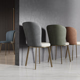Scandinavian Style Leather Dining Chairs Solid Back Armless Dining Chairs for Home Clearhalo ' kitchen&dining_furn' 'Dining Chairs' 'Dining Tables & Seating' 'dining_chair' 'furn' 'furn_dining_chair' 'Furniture' 'furniture_dining_chair' 'Kitchen & Dining Furniture' 'kitchen' 3997731