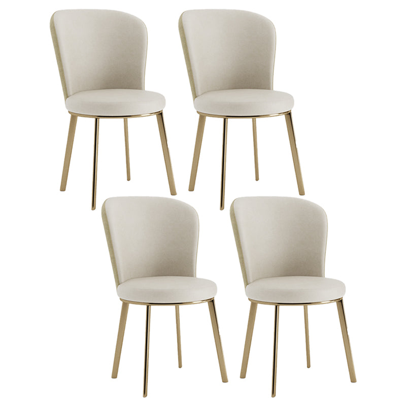 Scandinavian Style Leather Dining Chairs Solid Back Armless Dining Chairs for Home Nude 4 Piece Set Clearhalo ' kitchen&dining_furn' 'Dining Chairs' 'Dining Tables & Seating' 'dining_chair' 'furn' 'furn_dining_chair' 'Furniture' 'furniture_dining_chair' 'Kitchen & Dining Furniture' 'kitchen' 3997733