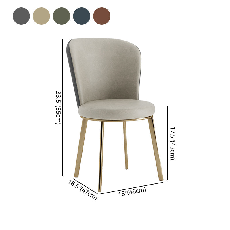 Scandinavian Style Leather Dining Chairs Solid Back Armless Dining Chairs for Home Clearhalo ' kitchen&dining_furn' 'Dining Chairs' 'Dining Tables & Seating' 'dining_chair' 'furn' 'furn_dining_chair' 'Furniture' 'furniture_dining_chair' 'Kitchen & Dining Furniture' 'kitchen' 3997738