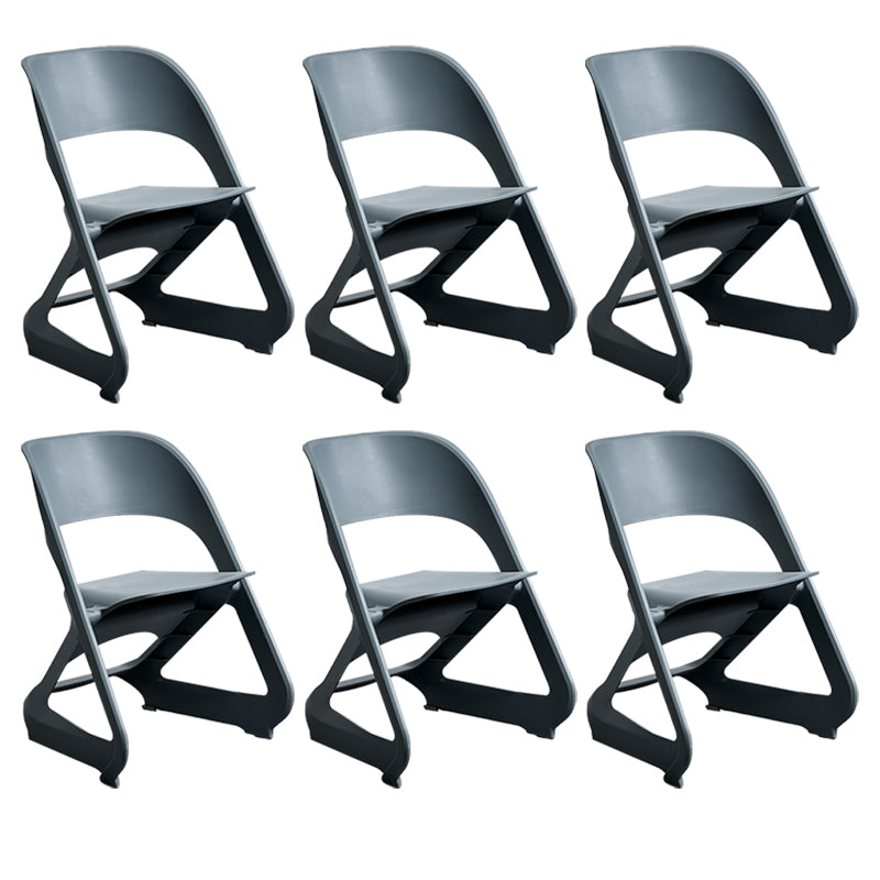 Minimalist Style Plastic Dining Armless Chairs Open Back Dining Side Chairs Grey 6 Piece Set Clearhalo ' kitchen&dining_furn' 'Dining Chairs' 'Dining Tables & Seating' 'dining_chair' 'furn' 'furn_dining_chair' 'Furniture' 'furniture_dining_chair' 'Kitchen & Dining Furniture' 'kitchen' 3997746