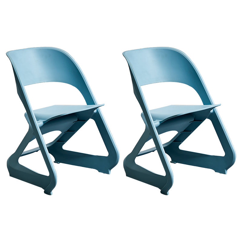 Minimalist Style Plastic Dining Armless Chairs Open Back Dining Side Chairs Blue 2 Piece Set Clearhalo ' kitchen&dining_furn' 'Dining Chairs' 'Dining Tables & Seating' 'dining_chair' 'furn' 'furn_dining_chair' 'Furniture' 'furniture_dining_chair' 'Kitchen & Dining Furniture' 'kitchen' 3997758