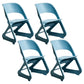 Minimalist Style Plastic Dining Armless Chairs Open Back Dining Side Chairs Blue 4 Piece Set Clearhalo ' kitchen&dining_furn' 'Dining Chairs' 'Dining Tables & Seating' 'dining_chair' 'furn' 'furn_dining_chair' 'Furniture' 'furniture_dining_chair' 'Kitchen & Dining Furniture' 'kitchen' 3997759