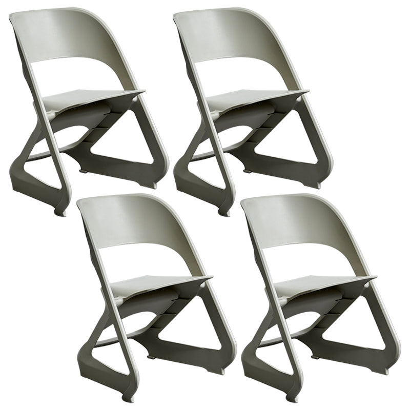 Minimalist Style Plastic Dining Armless Chairs Open Back Dining Side Chairs Camel 4 Piece Set Clearhalo ' kitchen&dining_furn' 'Dining Chairs' 'Dining Tables & Seating' 'dining_chair' 'furn' 'furn_dining_chair' 'Furniture' 'furniture_dining_chair' 'Kitchen & Dining Furniture' 'kitchen' 3997763