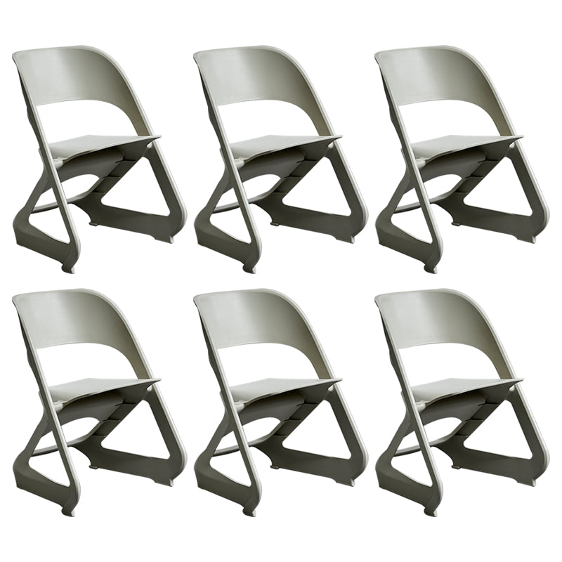 Minimalist Style Plastic Dining Armless Chairs Open Back Dining Side Chairs Camel 6 Piece Set Clearhalo ' kitchen&dining_furn' 'Dining Chairs' 'Dining Tables & Seating' 'dining_chair' 'furn' 'furn_dining_chair' 'Furniture' 'furniture_dining_chair' 'Kitchen & Dining Furniture' 'kitchen' 3997764