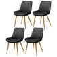 Modern Style Upholstered Armless Dining Chairs Solid Back Side Chairs for Home Use Black 4 Piece Set Clearhalo ' kitchen&dining_furn' 'Dining Chairs' 'Dining Tables & Seating' 'dining_chair' 'furn' 'furn_dining_chair' 'Furniture' 'furniture_dining_chair' 'Kitchen & Dining Furniture' 'kitchen' 3997774