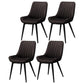Modern Style Upholstered Armless Dining Chairs Solid Back Side Chairs for Home Use Brown 4 Piece Set Clearhalo ' kitchen&dining_furn' 'Dining Chairs' 'Dining Tables & Seating' 'dining_chair' 'furn' 'furn_dining_chair' 'Furniture' 'furniture_dining_chair' 'Kitchen & Dining Furniture' 'kitchen' 3997787
