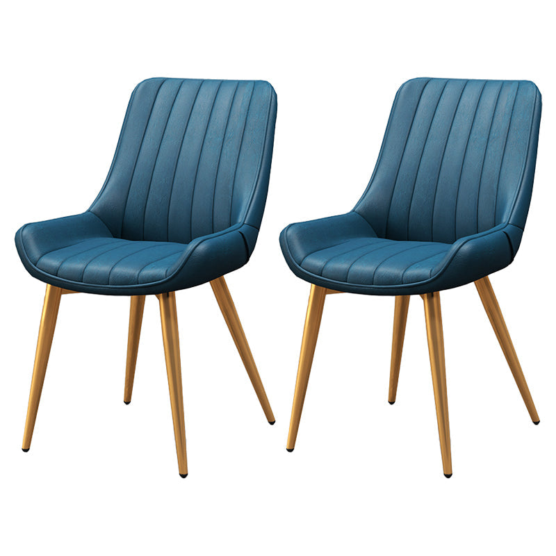 Modern Style Upholstered Armless Dining Chairs Solid Back Side Chairs for Home Use Blue 2 Piece Set Clearhalo ' kitchen&dining_furn' 'Dining Chairs' 'Dining Tables & Seating' 'dining_chair' 'furn' 'furn_dining_chair' 'Furniture' 'furniture_dining_chair' 'Kitchen & Dining Furniture' 'kitchen' 3997791