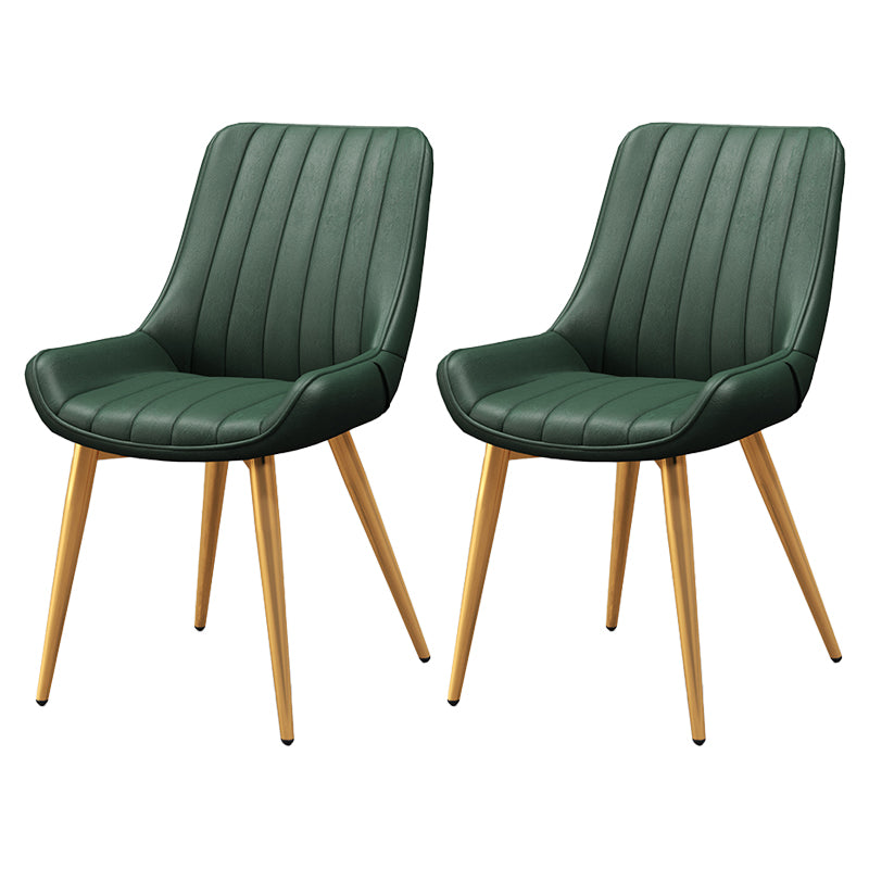 Modern Style Upholstered Armless Dining Chairs Solid Back Side Chairs for Home Use Green 2 Piece Set Clearhalo ' kitchen&dining_furn' 'Dining Chairs' 'Dining Tables & Seating' 'dining_chair' 'furn' 'furn_dining_chair' 'Furniture' 'furniture_dining_chair' 'Kitchen & Dining Furniture' 'kitchen' 3997799