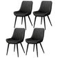 Modern Style Upholstered Armless Dining Chairs Solid Back Side Chairs for Home Use Gloss Black 4 Piece Set Clearhalo ' kitchen&dining_furn' 'Dining Chairs' 'Dining Tables & Seating' 'dining_chair' 'furn' 'furn_dining_chair' 'Furniture' 'furniture_dining_chair' 'Kitchen & Dining Furniture' 'kitchen' 3997803