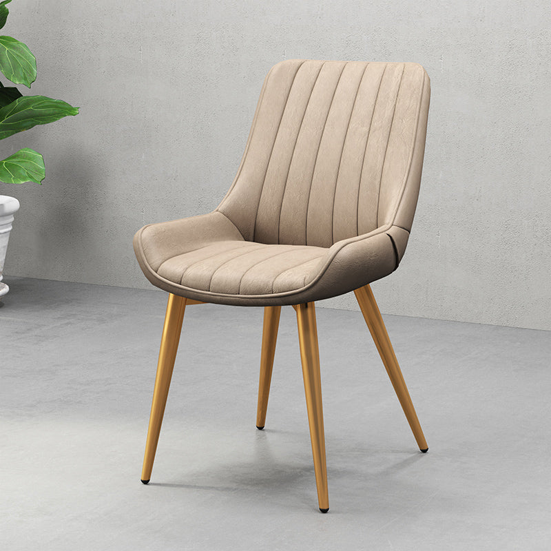 Modern Style Upholstered Armless Dining Chairs Solid Back Side Chairs for Home Use Camel 1 Piece Clearhalo ' kitchen&dining_furn' 'Dining Chairs' 'Dining Tables & Seating' 'dining_chair' 'furn' 'furn_dining_chair' 'Furniture' 'furniture_dining_chair' 'Kitchen & Dining Furniture' 'kitchen' 3997804