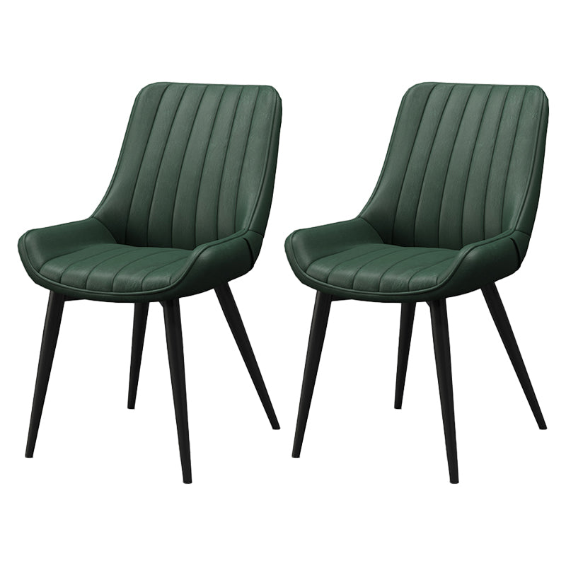 Modern Style Upholstered Armless Dining Chairs Solid Back Side Chairs for Home Use Army Green 2 Piece Set Clearhalo ' kitchen&dining_furn' 'Dining Chairs' 'Dining Tables & Seating' 'dining_chair' 'furn' 'furn_dining_chair' 'Furniture' 'furniture_dining_chair' 'Kitchen & Dining Furniture' 'kitchen' 3997811