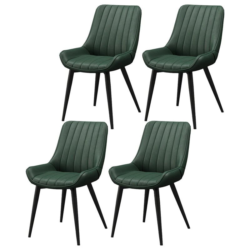 Modern Style Upholstered Armless Dining Chairs Solid Back Side Chairs for Home Use Army Green 4 Piece Set Clearhalo ' kitchen&dining_furn' 'Dining Chairs' 'Dining Tables & Seating' 'dining_chair' 'furn' 'furn_dining_chair' 'Furniture' 'furniture_dining_chair' 'Kitchen & Dining Furniture' 'kitchen' 3997812
