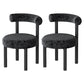 Contemporary Style Upholstered Armless Dining Chairs Open Back Dining Side Chairs Black 2 Piece Set Clearhalo ' kitchen&dining_furn' 'Dining Chairs' 'Dining Tables & Seating' 'dining_chair' 'furn' 'furn_dining_chair' 'Furniture' 'furniture_dining_chair' 'Kitchen & Dining Furniture' 'kitchen' 3997820