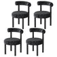 Contemporary Style Upholstered Armless Dining Chairs Open Back Dining Side Chairs Black 4 Piece Set Clearhalo ' kitchen&dining_furn' 'Dining Chairs' 'Dining Tables & Seating' 'dining_chair' 'furn' 'furn_dining_chair' 'Furniture' 'furniture_dining_chair' 'Kitchen & Dining Furniture' 'kitchen' 3997822