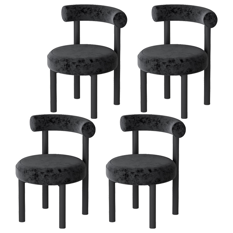 Contemporary Style Upholstered Armless Dining Chairs Open Back Dining Side Chairs Black 4 Piece Set Clearhalo ' kitchen&dining_furn' 'Dining Chairs' 'Dining Tables & Seating' 'dining_chair' 'furn' 'furn_dining_chair' 'Furniture' 'furniture_dining_chair' 'Kitchen & Dining Furniture' 'kitchen' 3997822