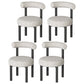 Contemporary Style Upholstered Armless Dining Chairs Open Back Dining Side Chairs Light Gray 4 Piece Set Clearhalo ' kitchen&dining_furn' 'Dining Chairs' 'Dining Tables & Seating' 'dining_chair' 'furn' 'furn_dining_chair' 'Furniture' 'furniture_dining_chair' 'Kitchen & Dining Furniture' 'kitchen' 3997828