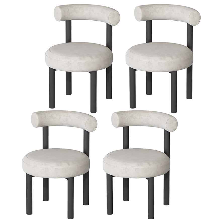 Contemporary Style Upholstered Armless Dining Chairs Open Back Dining Side Chairs Light Gray 4 Piece Set Clearhalo ' kitchen&dining_furn' 'Dining Chairs' 'Dining Tables & Seating' 'dining_chair' 'furn' 'furn_dining_chair' 'Furniture' 'furniture_dining_chair' 'Kitchen & Dining Furniture' 'kitchen' 3997828