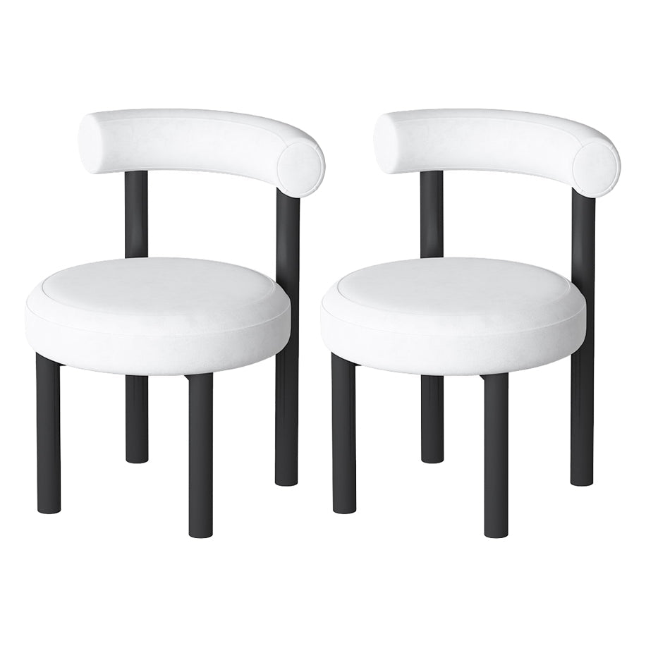 Contemporary Style Upholstered Armless Dining Chairs Open Back Dining Side Chairs White 2 Piece Set Clearhalo ' kitchen&dining_furn' 'Dining Chairs' 'Dining Tables & Seating' 'dining_chair' 'furn' 'furn_dining_chair' 'Furniture' 'furniture_dining_chair' 'Kitchen & Dining Furniture' 'kitchen' 3997832